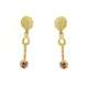 Drop earrings in garnet yellow gold with lost wax 0.30 ct