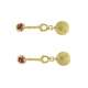 Drop earrings in garnet yellow gold with lost wax 0.30 ct