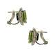 Earrings with peridot green color and carat diamond 0.42