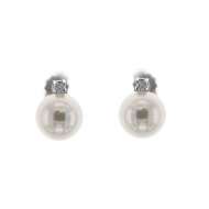 Orecchini con perle mm 8 e diamanti carati 0,04 G-VS1 Orecchini con perle mm 8 e diamanti carati 0,04 G-VS1