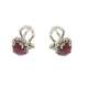 Earrings ruby 1.60 cts. 0.27 carats diamonds G-VS1