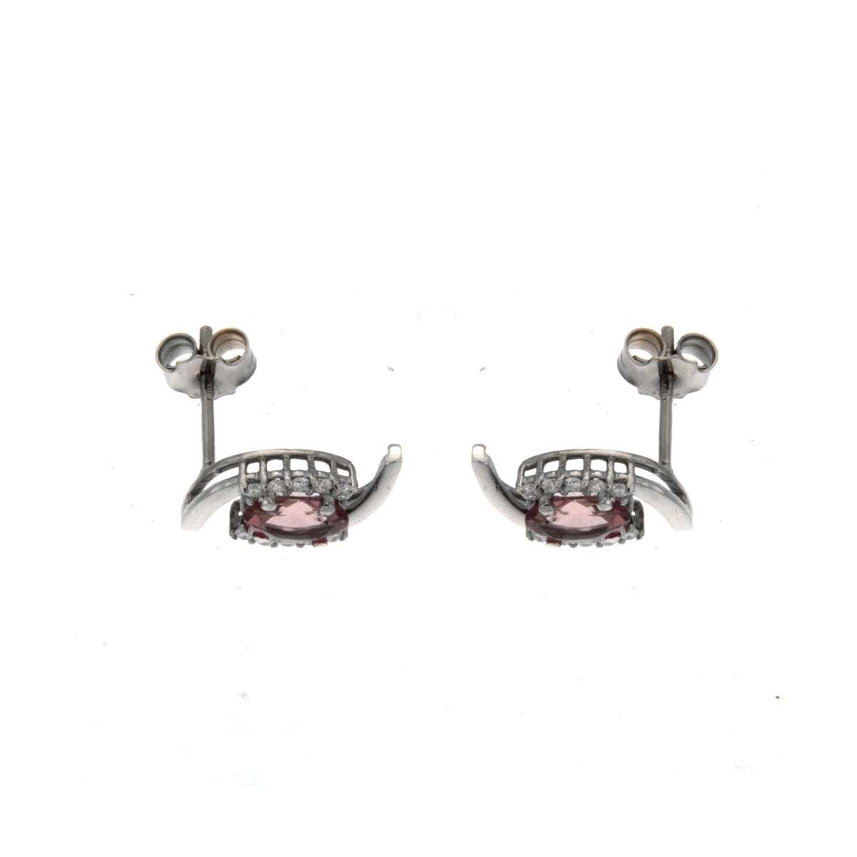 Earrings tourmaline 0.87 cts. 0.10 carats diamonds G-VS1