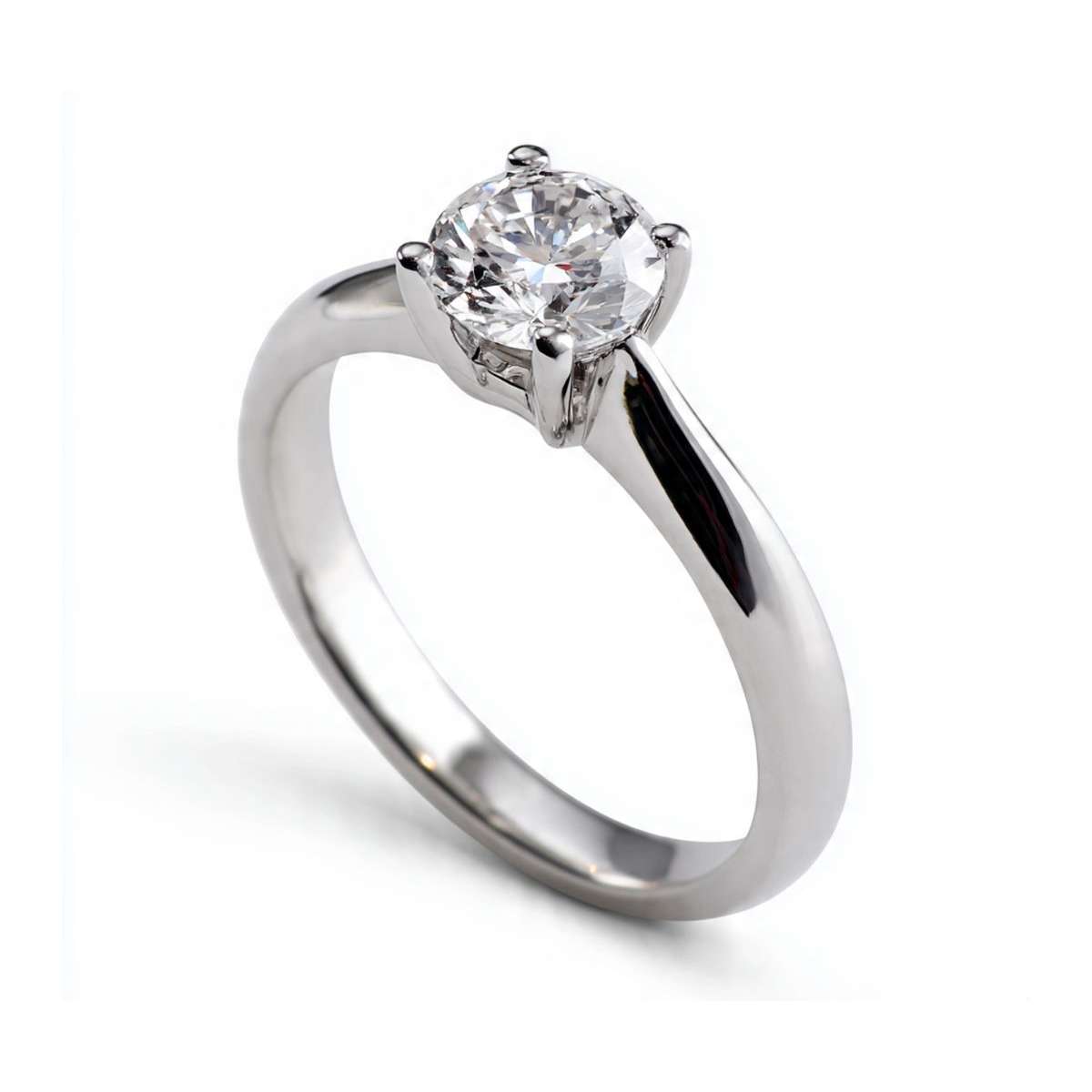 Anello solitario 4 griffe diamante certificato IGI ct 0.72 H-VVS2