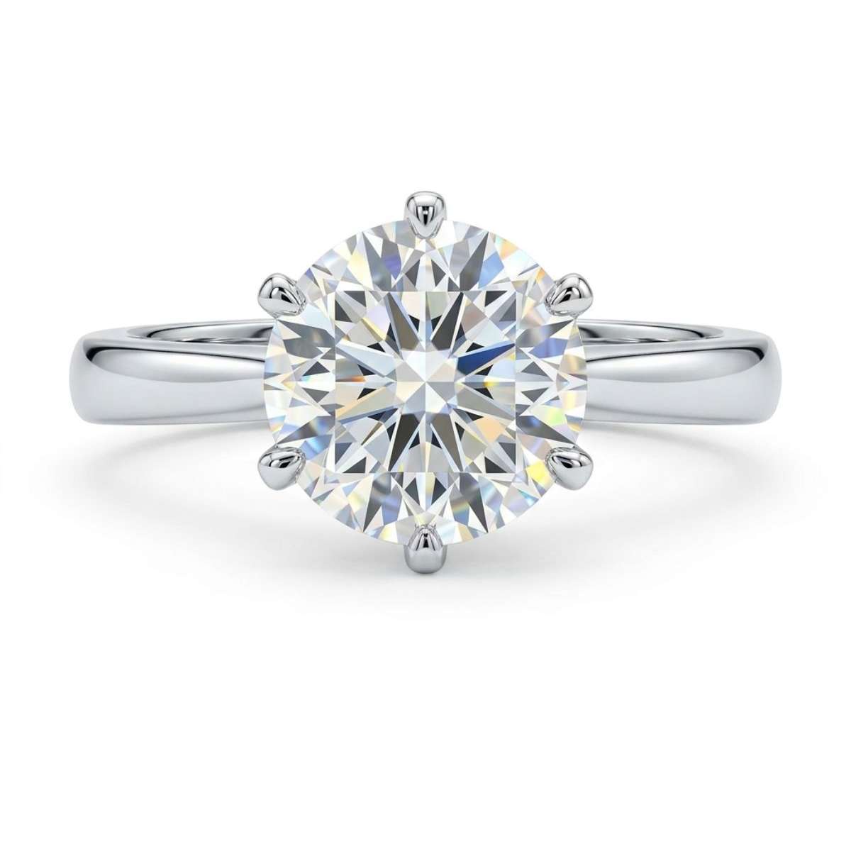 Anello solitario 6 griffe diamante certificato IGI Anversa ct 0.40 H-VVS2