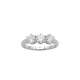 18kt White Gold Trilogy Ring with Natural Diamonds 0.90 Carat - Color G Clarity VVS2 - IGI Certified