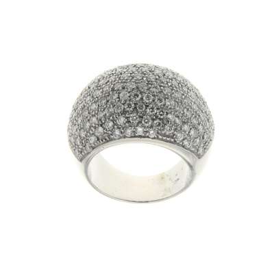 Pavé cluster band ring diamonds 3.06 carats G-VS1