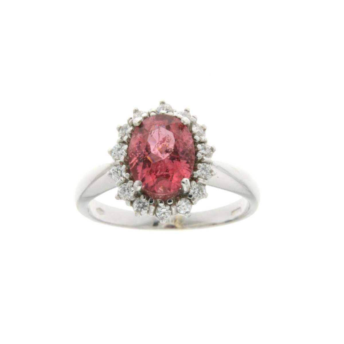 Ring rubellite 1.58 cts. 0.42 carats diamonds G-VS1