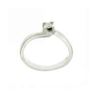 White gold Valentino style Solitaire Ring 0.15 carats diamonds G-VS1