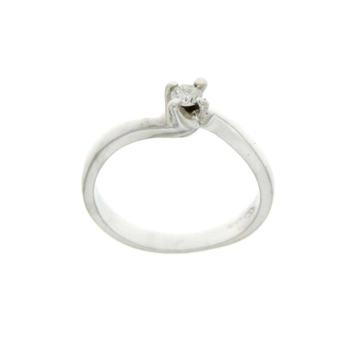 White gold Valentino style Solitaire Ring 0.15 carats diamonds G-VS1