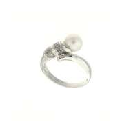 Anello perla mm 7 con diamanti carati 0,04 Colore G Purezza VS1 Anello perla mm 7 con diamanti carati 0,04 Colore G Purezza VS1