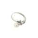 White gold pearl ring 7mm 0.04 carats diamonds G Color VS1 Clarity