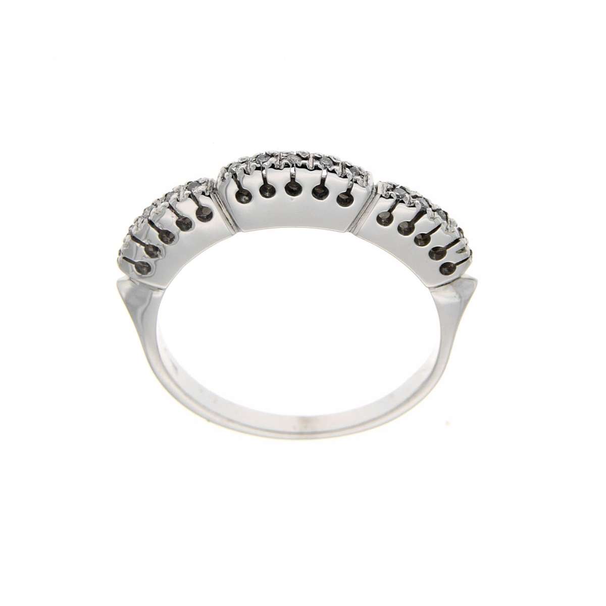 White gold eternity ring with three humps 0.07 carats diamonds G-VS1