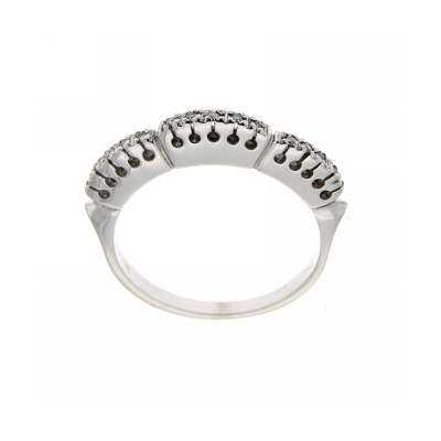 White gold eternity ring with three humps 0.07 carats diamonds G-VS1