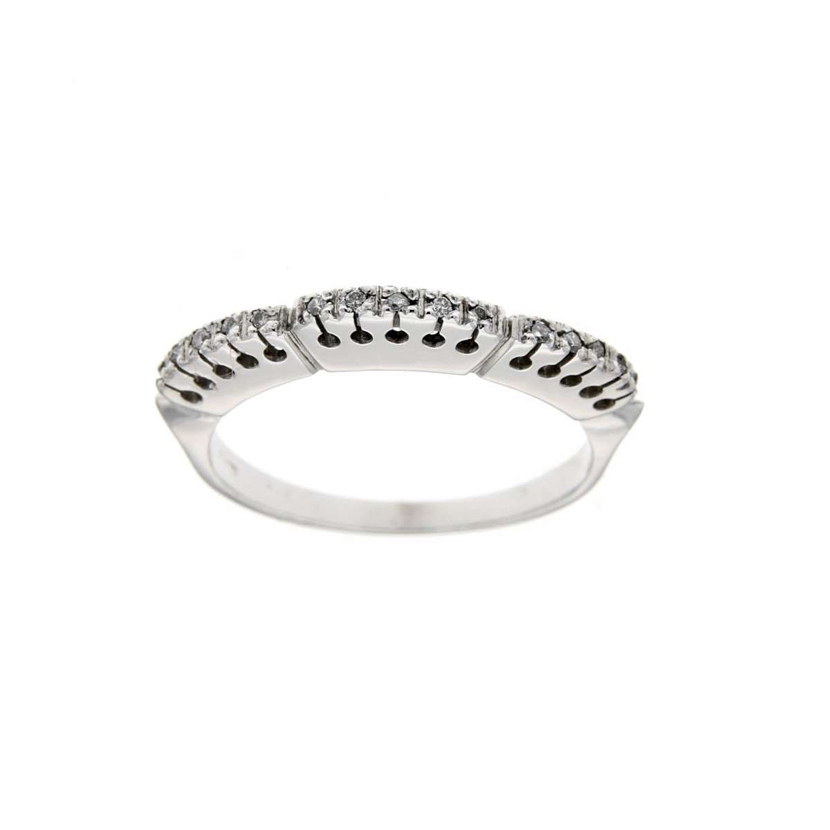 White gold eternity ring with three humps 0.07 carats diamonds G-VS1