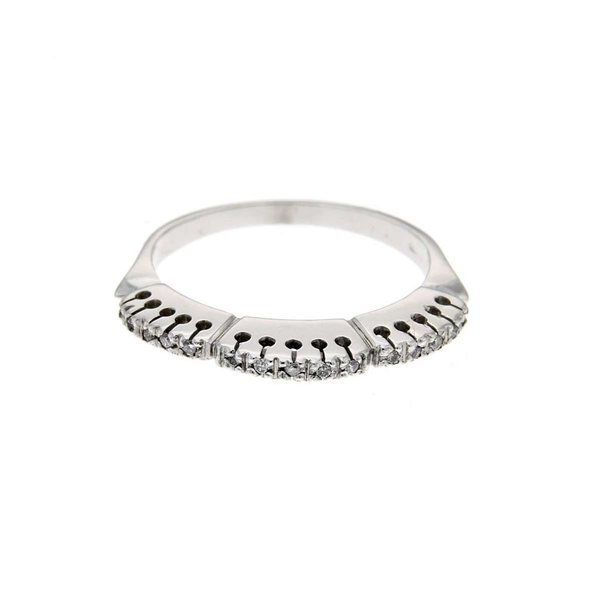 White gold eternity ring with three humps 0.07 carats diamonds G-VS1