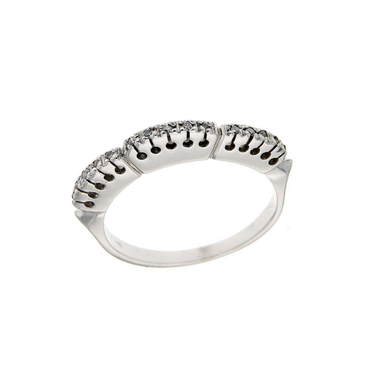 White gold eternity ring with three humps 0.07 carats diamonds G-VS1