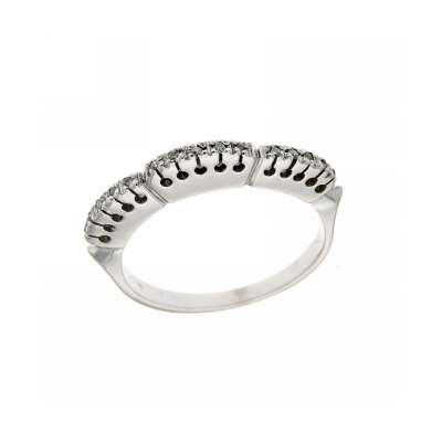 White gold eternity ring with three humps 0.07 carats diamonds G-VS1