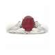 White gold ring ruby 1.33 cts. 0.10 carats diamonds G-VS1