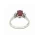 White gold ring ruby 1.33 cts. 0.10 carats diamonds G-VS1