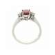 White gold ring ruby 1.33 cts. 0.10 carats diamonds G-VS1