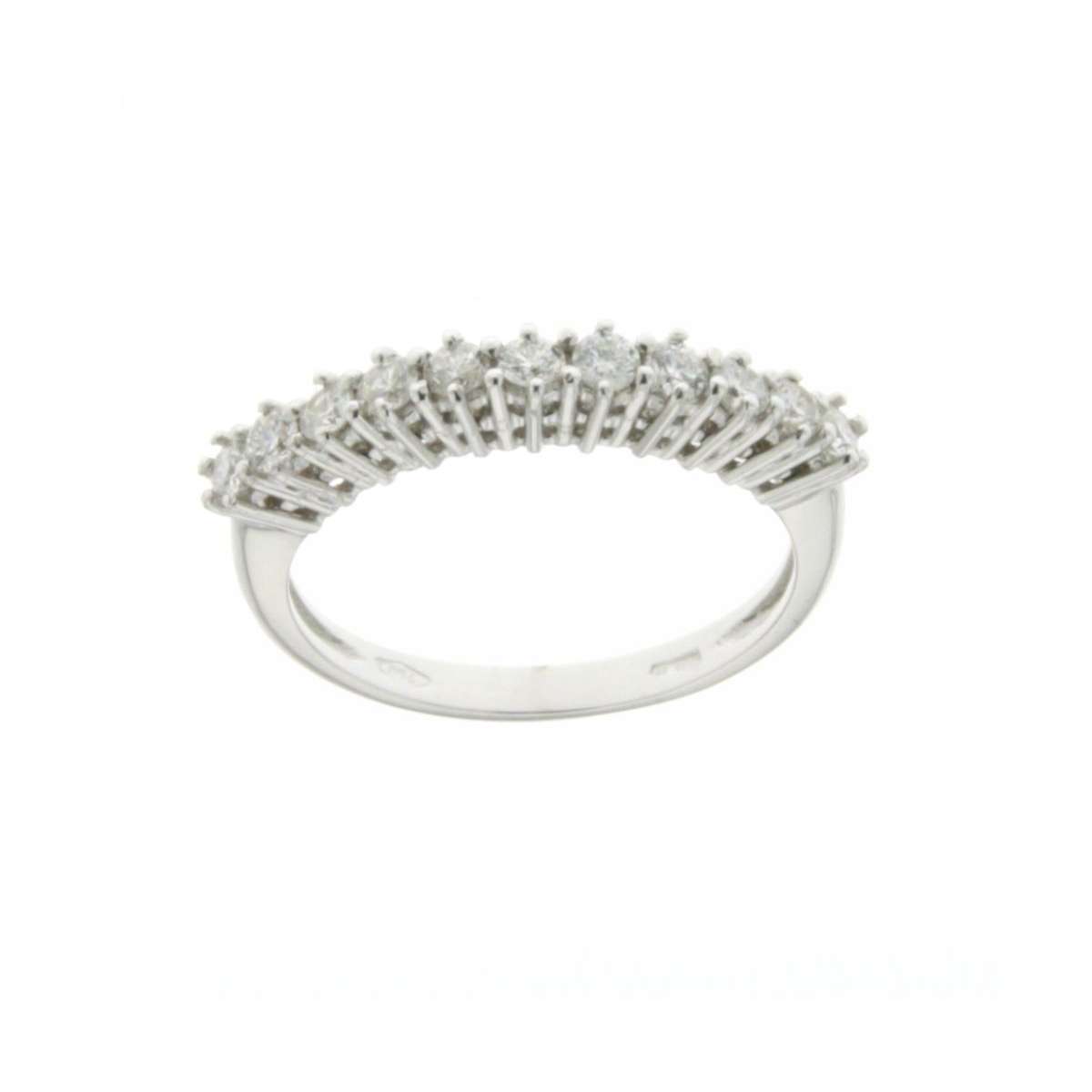 Half eternity Ring white gold 0.55 carat diamond G-VVS1