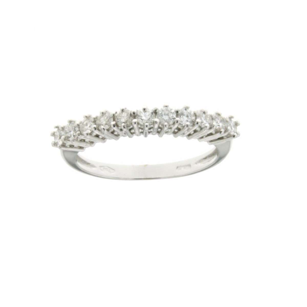 Half eternity Ring white gold 0.55 carat diamond G-VVS1