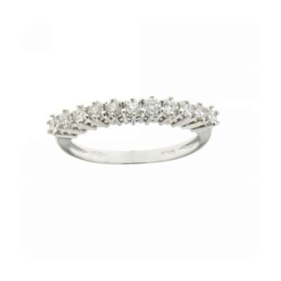 Half eternity Ring white gold 0.55 carat diamond G-VVS1