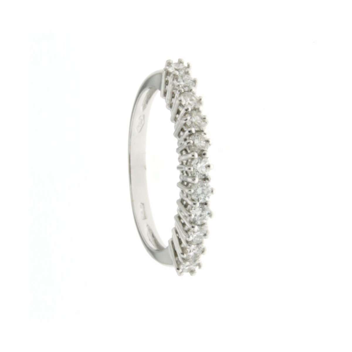 Half eternity Ring white gold 0.55 carat diamond G-VVS1