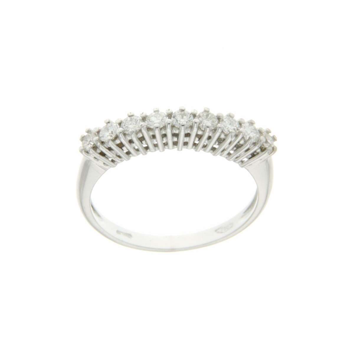 Half eternity Ring white gold 0.42 carat diamond G-VVS1