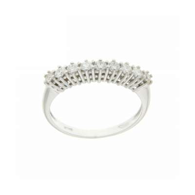 Half eternity Ring white gold 0.42 carat diamond G-VVS1
