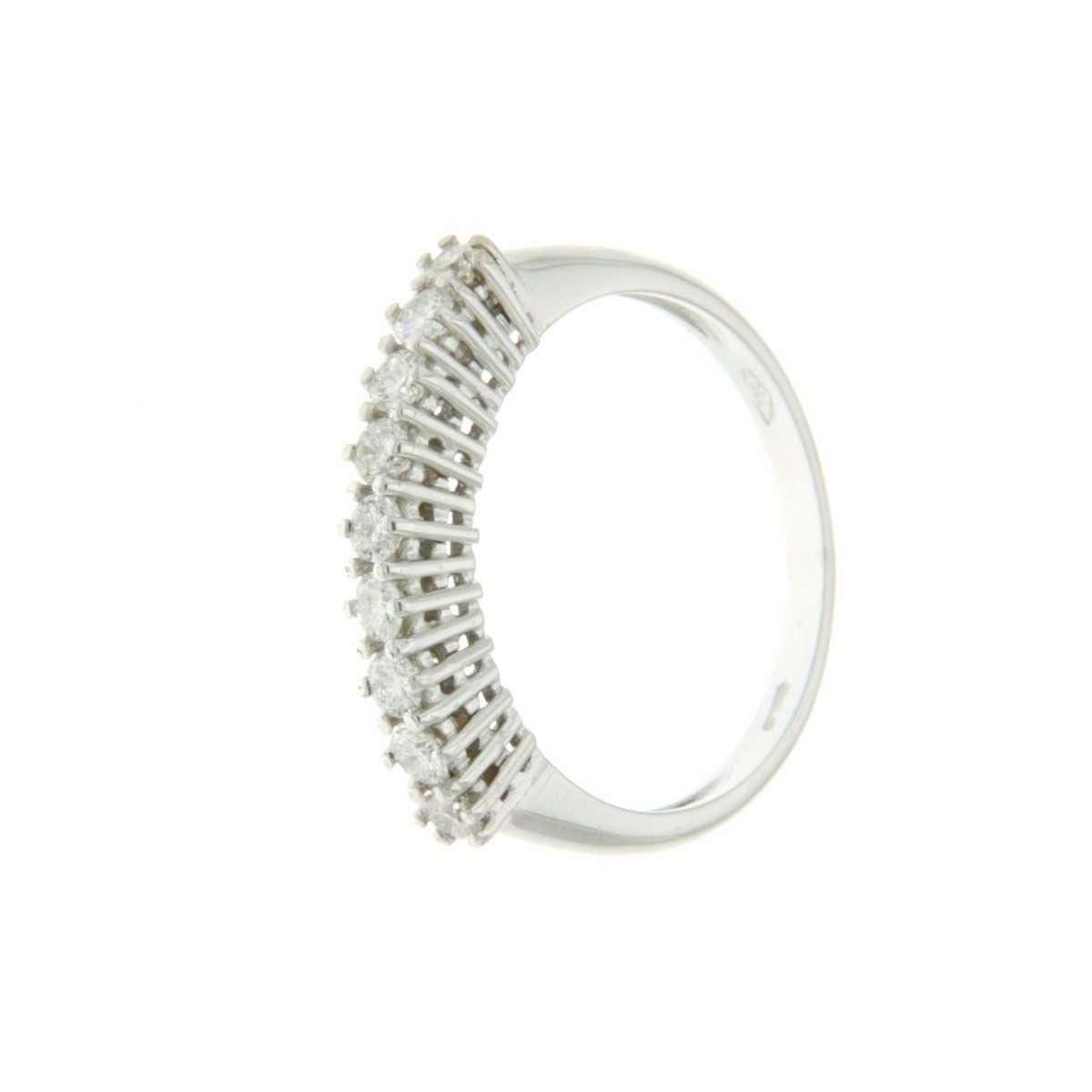 Half eternity Ring white gold 0.42 carat diamond G-VVS1