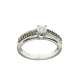 White gold solitaire ring white diamonds F-VS1 top notch black diamonds total carats 0.53