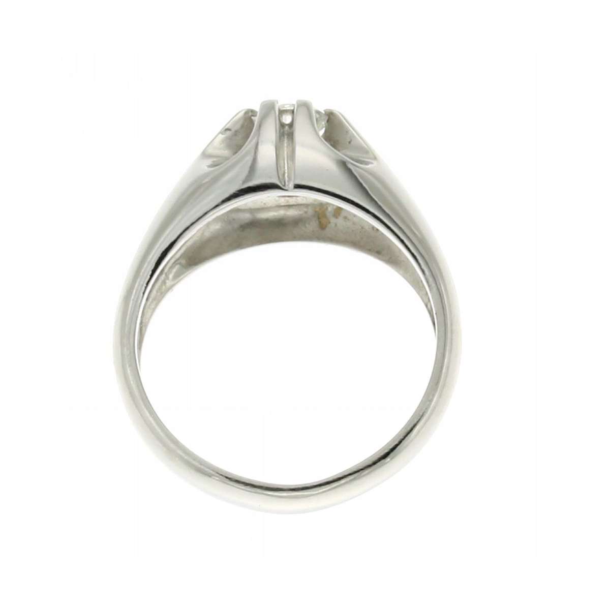 White gold solitaire ring for men 0.40 carats G-VS1