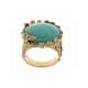 Amazonite lost wax ring with diamonds