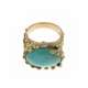 Amazonite lost wax ring with diamonds