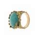 Amazonite lost wax ring with diamonds