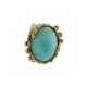 Amazonite lost wax ring with diamonds