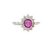 Anello con granato rosso e diamanti ct 0.36 brown Anello con granato rosso e diamanti ct 0.36 brown