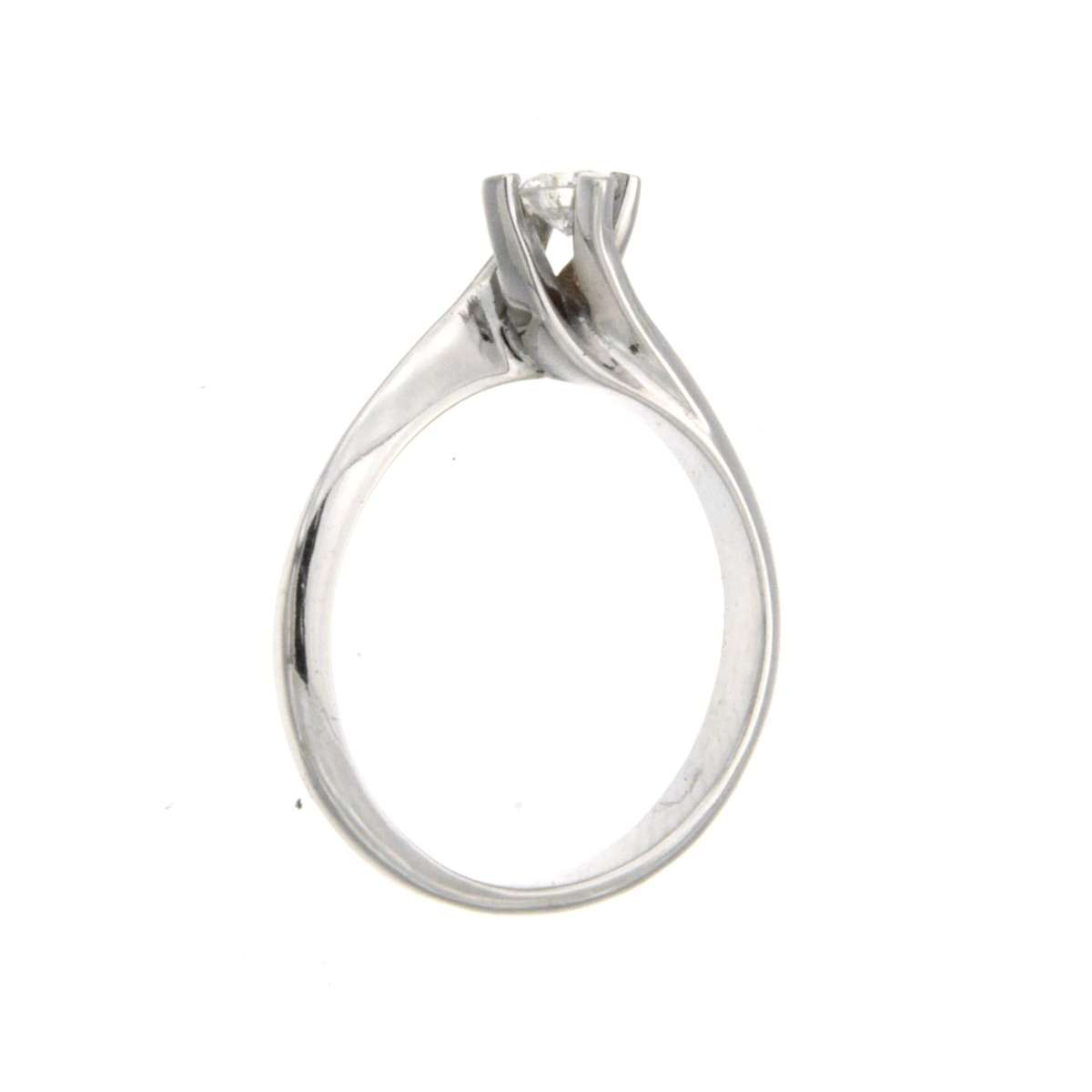 Solitary by woman in white gold 18 kt and diamond 0,21 g-vs2