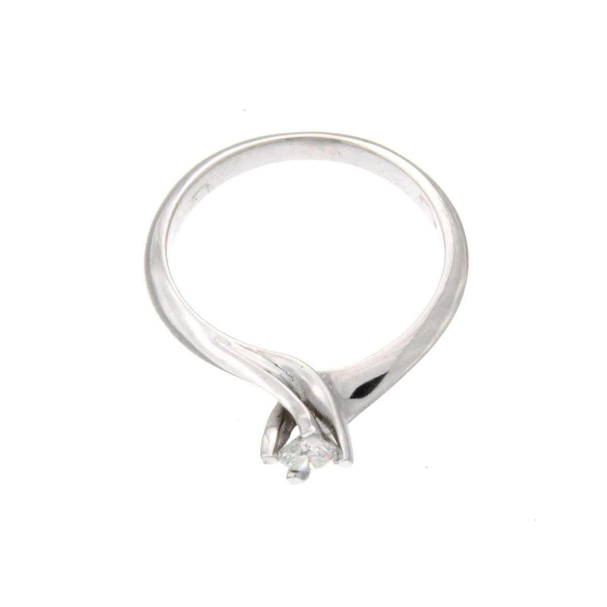 Solitary by woman in white gold 18 kt and diamond 0,21 g-vs2