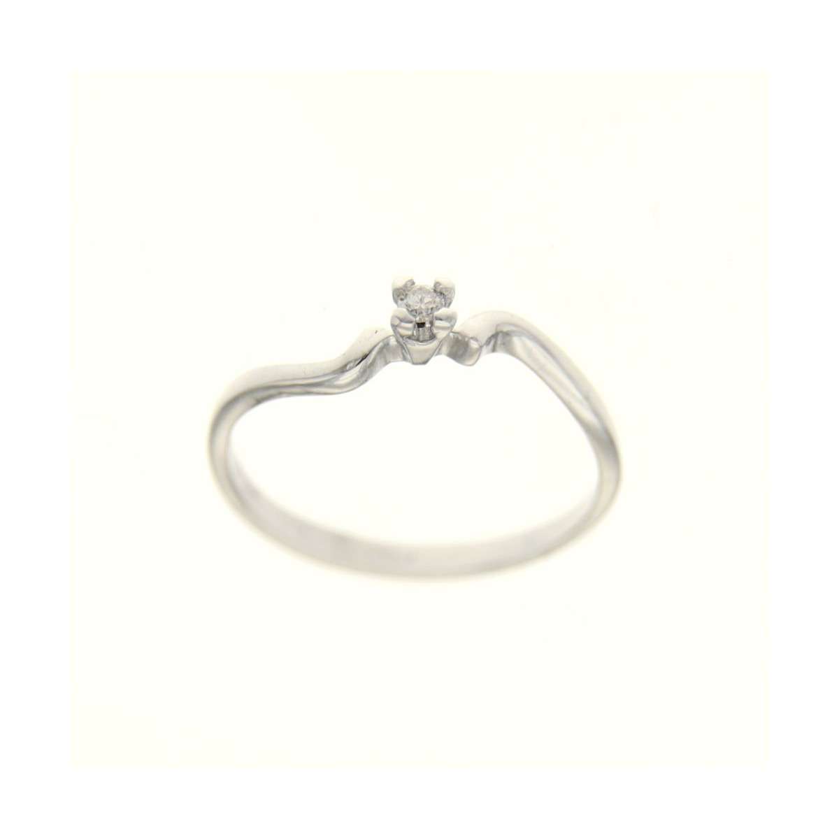 White gold solitaire ring diamond 0.04 carats G-VS1