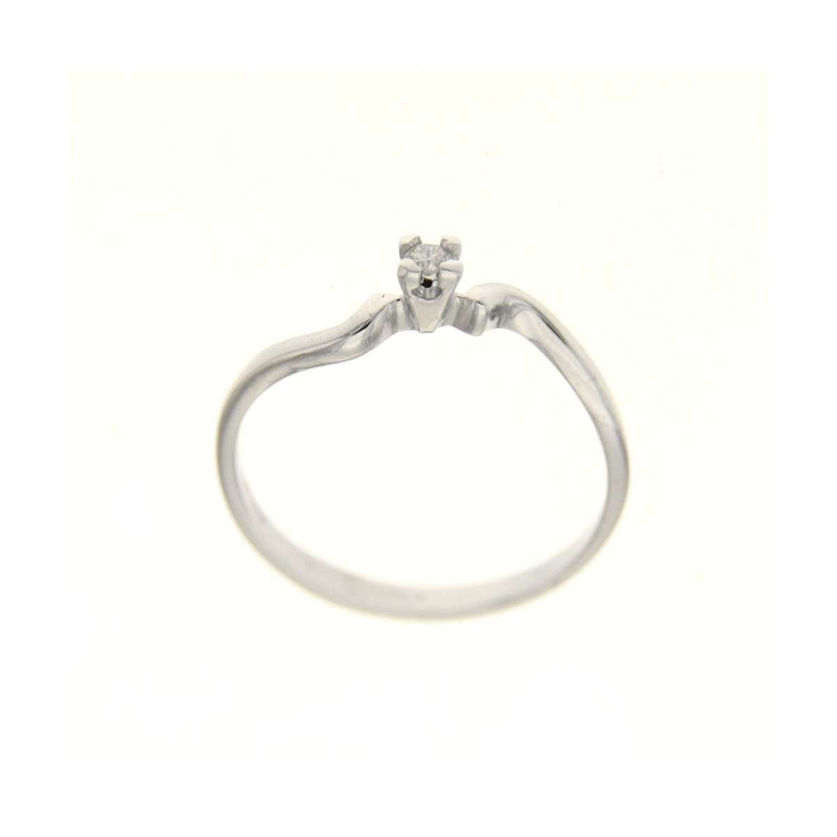 White gold solitaire ring diamond 0.04 carats G-VS1