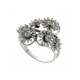 Flower fancy Ring white gold 0.49 carats diamonds