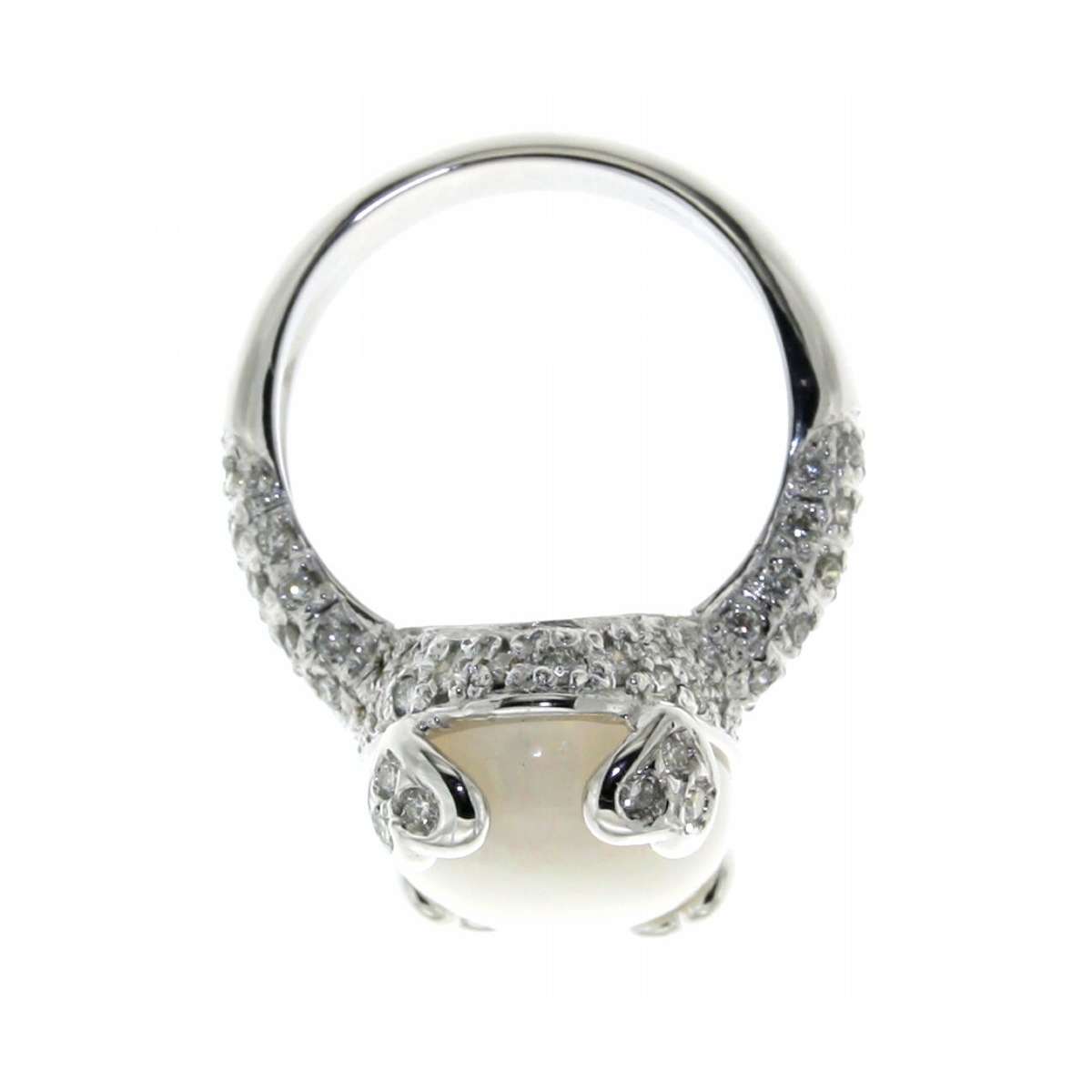 Anello con opale carati 6,50 diamanti ct 0,80 G-VS1