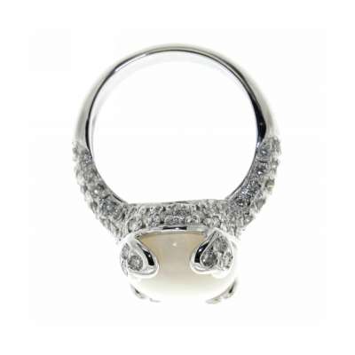 Ring with opal 6.50 cts 0.80 carats diamonds G-VS1