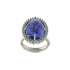 Anello con tanzanite carati 11,20 e diamanti ct 0,32 G-VS1