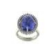 Ring with tanzanite 11.20 cts. and 0.32 carats diamonds G-VS1