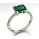 White gold ring emerald 1.39 cts. 0.18 carats diamonds G-VS1