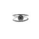 White gold double band ring with black pearl 6.5-7mm in between 0.15 carats diamonds G-VS1