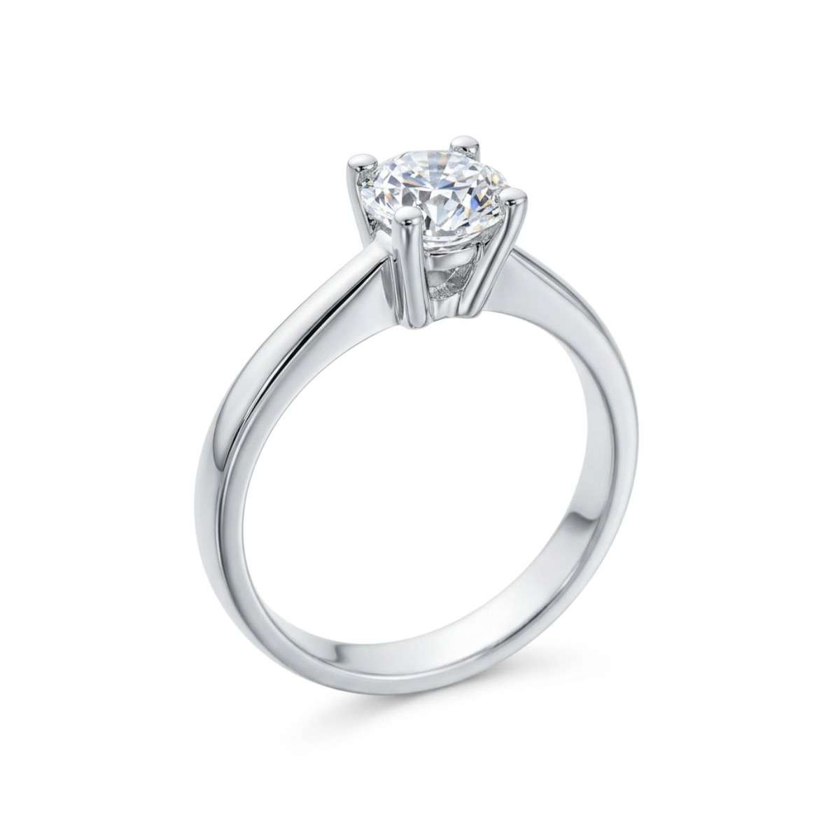 Solitaire ring 4 prongs with IGI certified diamond 1.01 ct G-VS2